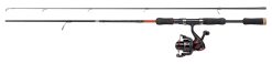 Abu Garcia Cardinal X Combo Ensemble Canne et Moulinet Spinning pour la pêche des carnassiers au leurre en Eau Douce 2.13 m, 10-30 g Noir/Rouge