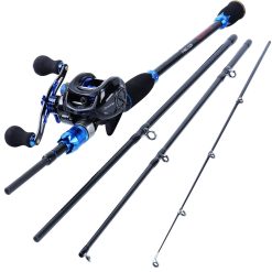 Sougayilang Combinés Moulinet et Canne à pêche, Cannes à pêche en Fibre de Carbone de 24 tonnes avec Moulinet Baitcasting, engins 7.0: 1 pour Les déplacements en -2.1M Rod with Left Reel